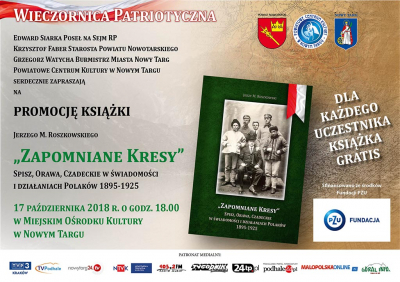 Promocja książki - Zapomniane Kresy Spisz, Orawa, Czadeckie w świadomości i działaniach Polaków 1895 - 1925